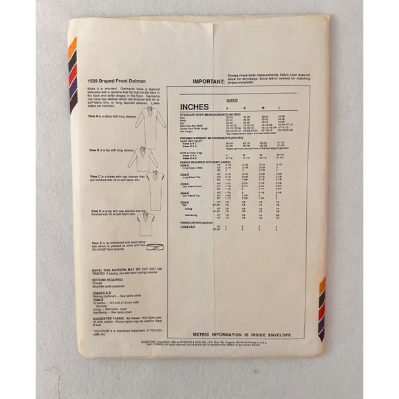 Stretch & Sew 90's Draped Front Dolman New Sewing Pattern 1509, - Picture 4 of 7